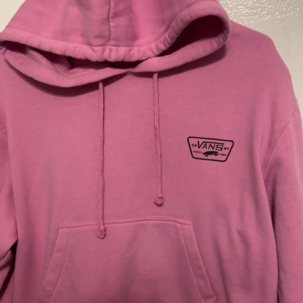 Pink Cropped fit Vans hoodie